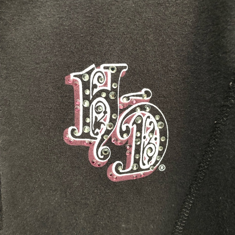 Harley Davidson Womens Medium 1/4 Zip Sweatshirt Hoodie Black Long Sleeve biker - Picture 2 of 16